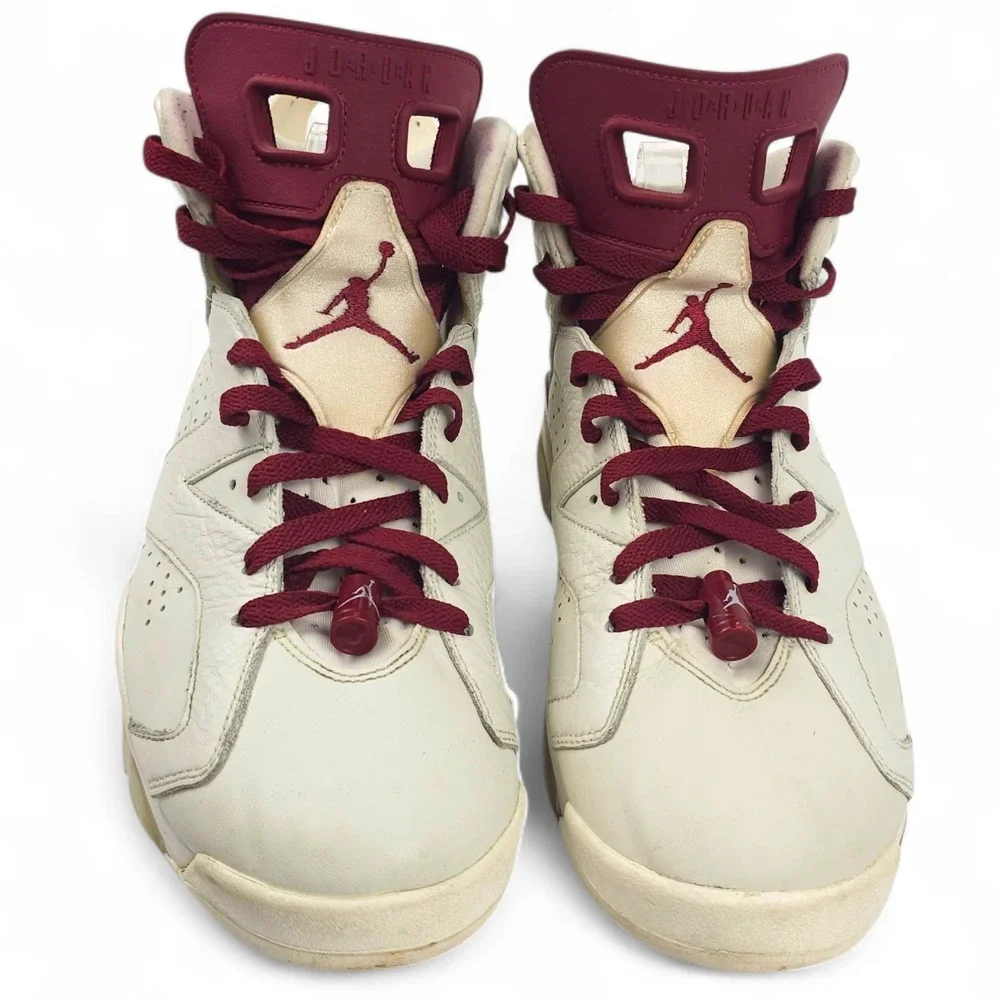 Nike Air Jordan 6 Retro Maroon 2015 Off White Burgundy 384664-116 Men Size 11.5